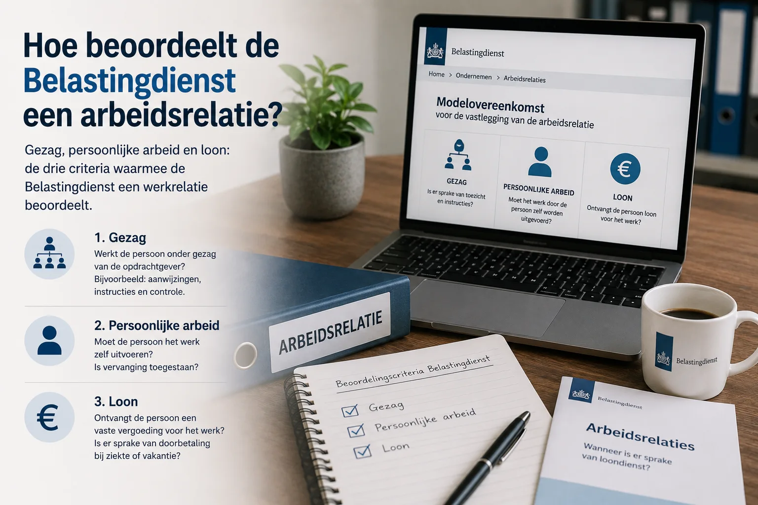 Illustratie van hoe de Belastingdienst een arbeidsrelatie beoordeelt