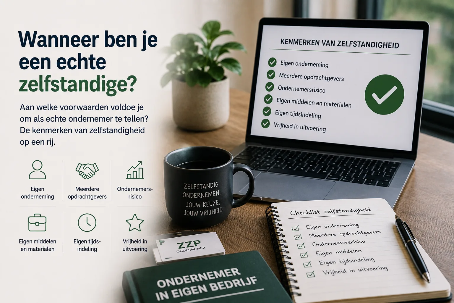 Illustratie van de kenmerken van echt ondernemerschap onder de Wet DBA