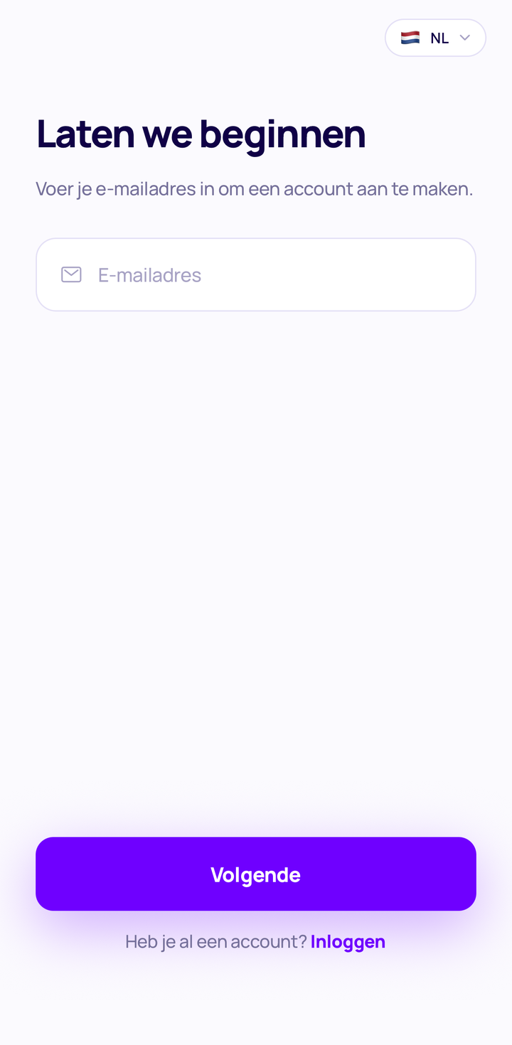 Account aanmaken in de WorkChain app
